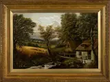 oil on canvas - 'View Near Darlington', stone cottage with by John Brandon Smith, oil on canvas, offered Jul 2023