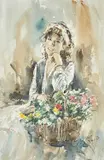 Sunny Smile by Gordon King, watercolour, offered Jul 2023