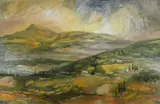 Early Light Above Lucca, Tuscany by Ronald Lowe, watercolour and body, offered Jul 2023