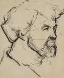 Self Portrait by Ronald Lowe, charcoal on paper, sold Jul 2023