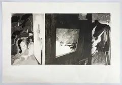 etching diptych, 'The Mystical Inn', signed and numbered, (PL) 38 x 74cm by Patrick Pye, etching, sold Jul 2023