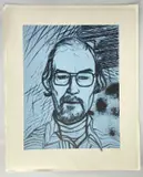 screenprint - Chris Prater, c. 1980, signed in pencil, 60 x 45cm by Ronald B. Kitaj, screenprint, sold Jul 2023