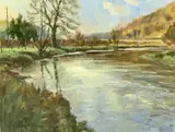 Untitled by Gareth Parry, oil on board, sold May 2023