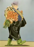 A modernist acrylic by Alex Campbell, acrylic, sold May 2023