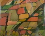 oil on card - 'Sembradios deste un Avion', by Luis Carlos Barrios, oil on card, offered May 2023