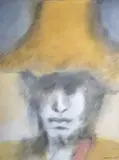 oil on canvas - Head of a man in hat, signed and dated 83, 120 by Joaquin Barrios, oil on canvas, sold May 2023