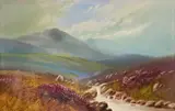gouache - Dartmoor landscape, signed, unframed, 18 x 28cm by George Trevor, gouache, offered May 2023