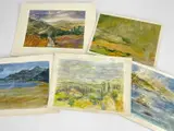 Watercolours on paper - five Continental landscapes including by Ronald Lowe, watercolor, offered May 2023