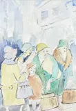 Untitled by Vera Bassett, watercolour and pencil, sold May 2023