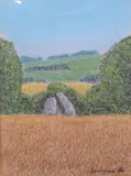 Landscape with wheat(?)field by Laurence O'Toole, pastel, sold Mar 2022