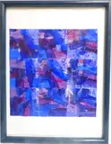 Blue Squared by Richard Sladden, gouache on paper, sold Dec 2021