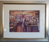 Café Interior, Bath by Paul Weaver, watercolour, sold Nov 2021