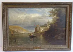 On the River Dart below Dartmouth Castle by Henry Thomas Dawson, oil on canvas, offered Oct 2021