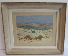 study of sand dunes, oil on board, bears atelier stamp (10 x 13¼ by Henry Sené, oil on board, sold Oct 2021