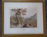 Hilly Landscape with Faggot – gatherer by Benjamin Barker, Watercolour, offered Aug 2021