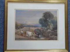Watering the Cattle by William Leighton Leitch, watercolour, sold Aug 2021