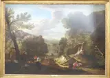A Romantic Landscape by John Wootton, oil on canvas, sold Jun 2021