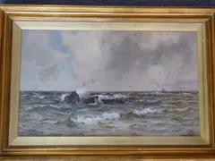 A gilt framed and glazed by Charles Sim Mottram, watercolour, sold Jun 2021