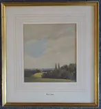 Landscape study with Poplars, Init by Martin Hardie, watercolour & gouache, sold Jun 2021