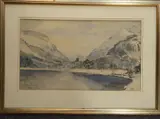 A Mountainous Welsh Winter Landscape by Keith Andrew, Pencil & watercolour, sold Jun 2021