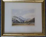 Towards Nant Gwynant from Beddgelert by Elizabeth Haines, 1985, watercolour, sold Jun 2021