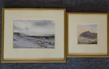 ‘Blackrock from Criccieth Beach’, Signed watercolour, 5 ¾ x 8 ins by David Grosvenor, watercolour, sold Jun 2021