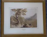 Hilly Landscape with Faggot – gatherer by Benjamin Barker, Watercolour, sold Jun 2021