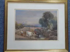 Watering the Cattle by William Leighton Leitch, watercolour, offered Jun 2021