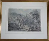A Waterfall at Cynwyd, Corwen by Edward Dayes, Pencil, ink and watercolour, offered Jun 2021