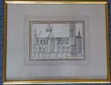 Dutch Church Interior by Pieter Jansz. Saenredam, Ink, sold Jun 2021
