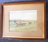 Early 20th century parcel gilt and oak framed and glazed by John Beer, watercolour, sold May 2021
