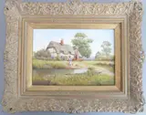 s board study, 'Feeding Time by R. Simm, oil, offered Apr 2021