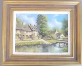 Summer Days, Lower Slaughter'; signed lower right, titled verso; sold with 2013 R.H.& C.S by Gordon Lees, oil on canvas, sold Apr 2021