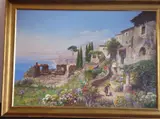 a gilt framed oil on canvas study 'Naples', signed lower by Alois Arnegger, oil on canvas, sold Oct 2020