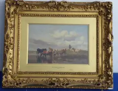 Untitled by Thomas Sidney Cooper, 1857, oil on board, sold Oct 2020