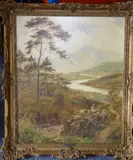 a large gilt-framed oil on canvas study 'On the River Dee', by Theodore Hines, oil on canvas, sold Oct 2020
