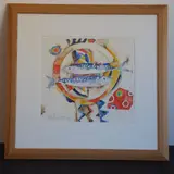 a framed and glazed watercolour study 'Two Mackerel' signed and dated lower left '94, (painting 32cm x 35cm), labels verso by Tanya Short, watercolour, sold Oct 2020