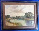 Lakeland boating scene by P. Buchanan, oil on canvas, sold Aug 2020