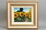 The sunflower field by Timmy Mallett, oil on board, sold Jul 2020