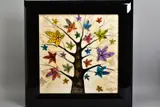 HYGGE FALL II' a 3D mixed media work of a tree and colourful leaves by Chloe Nugent, mixed media, sold Jul 2020