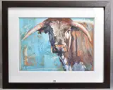 LONGHORN' a pastel study of a Longhorn Cow by James Bartholomew R.S.M.A., pastel, sold Jul 2020