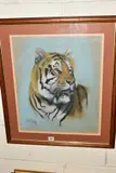 a study of a tiger, signed lower left, dated (19)89, pastel on paper, by Paul Apps, pastel on paper, sold Jul 2020