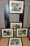 five signed prints depicting fishing, coach driving, ice skating, shooting and hunting, by Cecil Aldin, print (other), sold Jul 2020