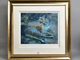 LEOPARD RECLINING AT DUSK' a limited edition print 46/195 by Rolf Harris, print, sold Jul 2020