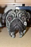 BY MATT BUCKLEY in marble and resin of a Pug bust, height 30cm x width 36cm x depth 26cm by Edge Sculpture, sculpture, sold Jul 2020