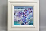 DAISIES AND DUSK' a field of wild flowers before a farm building by Emma S Davis, mixed media on board, sold Jul 2020
