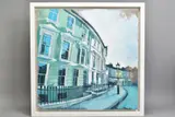 STROLLING AROUND PRIMROSE HILL' a London street scene by Camilla Dowse, oil on board, sold Jul 2020
