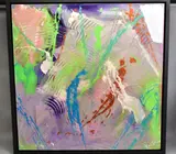 LL CATACH A GRENADE FOR YOU' an abstract composition by Antonio Russo, oil on canvas, sold Jul 2020
