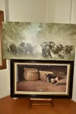 'COCKEREL AND BASKETS', an open edition print by Rosentiels, by Peter Munro, print, offered Jul 2020