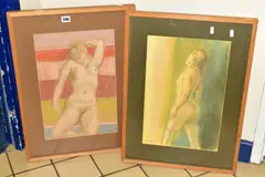 Spring' and 'summer by Ken Symonds, pastel on paper, sold Jul 2020